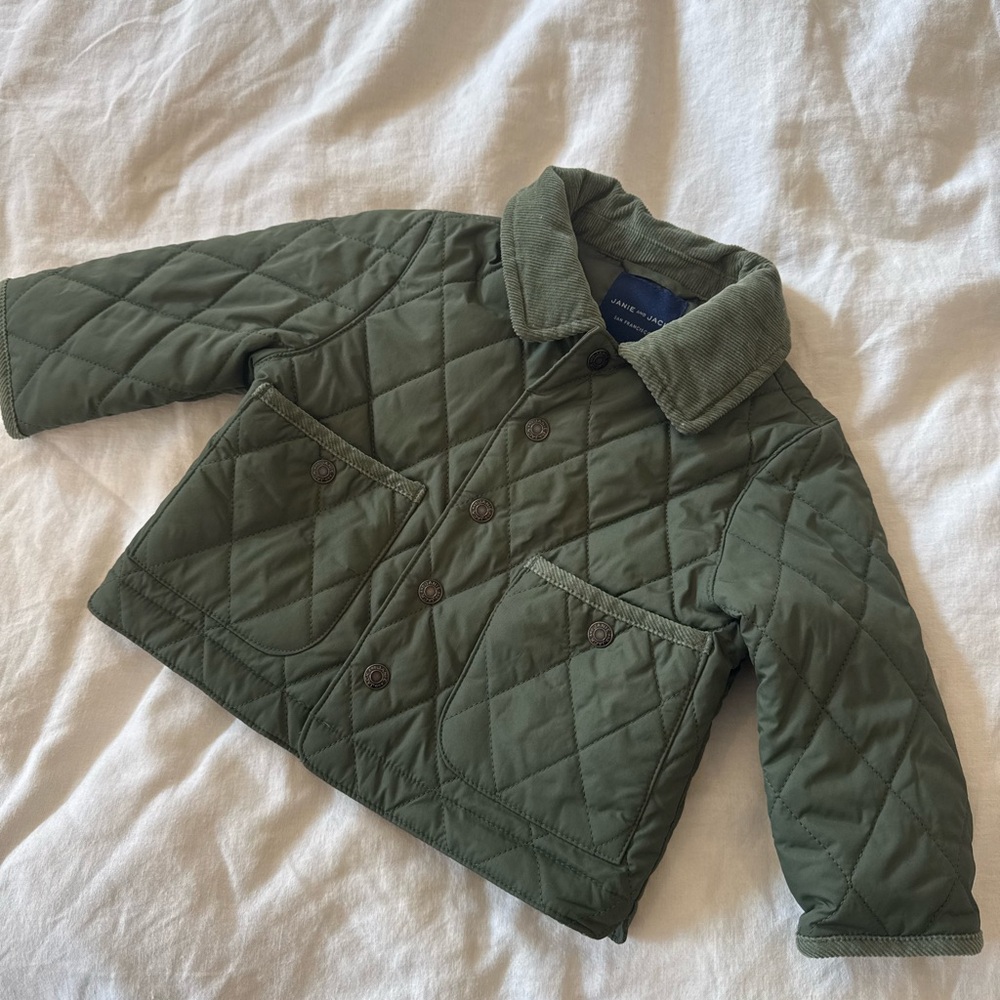 Janie and Jack Olive Quilted Puffer Jacket